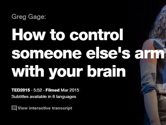 TEDの英語プレゼンでリスニングの勉強: あなたの脳で誰かの腕を動かす方法