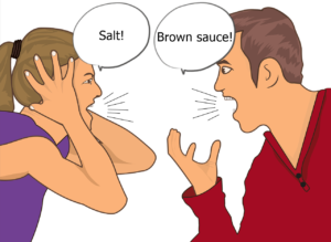We had an all-night discussion about salt vs. brown sauce for tonkatsu